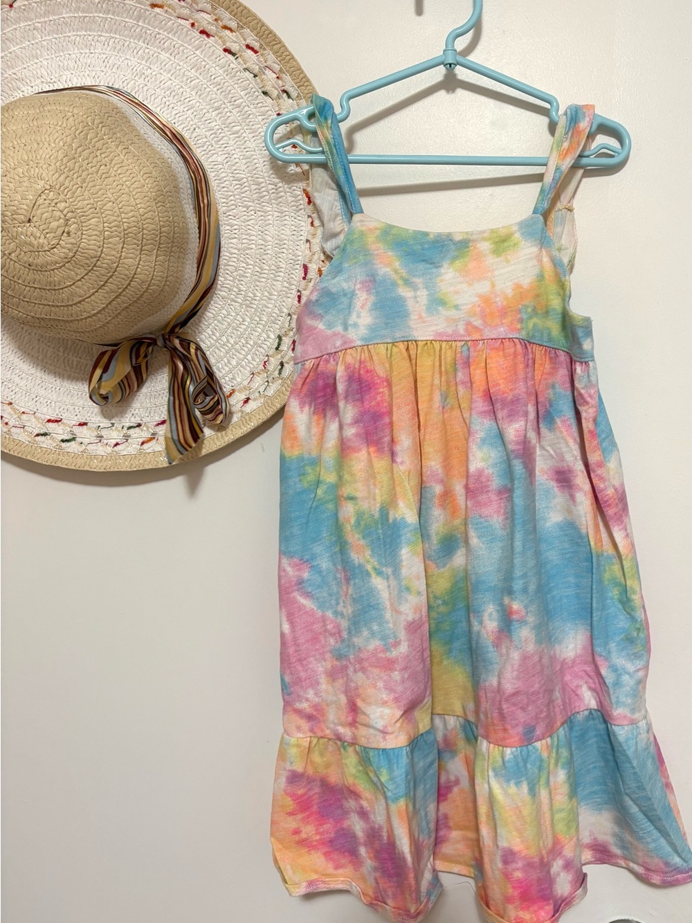 FREE - George Pastel Tie-Dye Sundress in Blue, Pink, Yellow